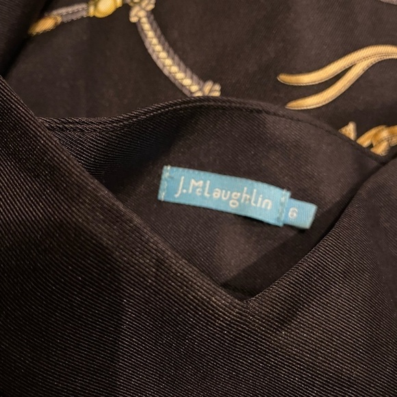 J. McLaughlin Silk Dress V Neck Equestrian Print Sleeveless Size 6 - Picture 6 of 12